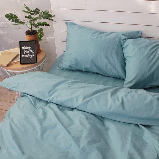 Cotton Bedding Set in Turquoise