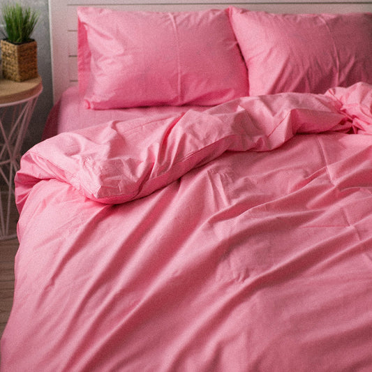 Cotton Bedding Set in Pink